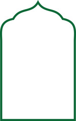 Islamic archway template traditional arabic decorative gateway frame element simple outline