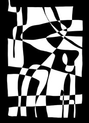 Minimal abstract image for modern interior. The picture is painted by hand on a tablet. © neurostructure