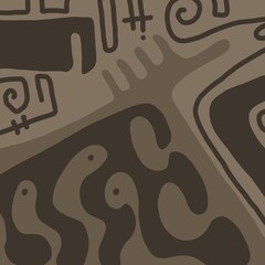 Minimal abstract image for modern interior. The picture is painted by hand on a tablet. © neurostructure