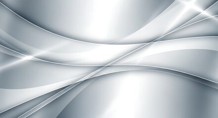 Abstract silver background with flowing lines and subtle highlights