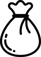Black Outline Simple Money Bag Icon finance currency