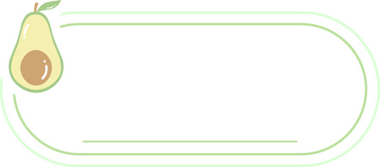 Cute Fruit Label Name Tag Frame Sweet Text Box