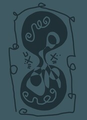 Minimal abstract image for modern interior. The picture is painted by hand on a tablet. © neurostructure