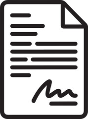 Paper Document with Signature Icon contract agreement