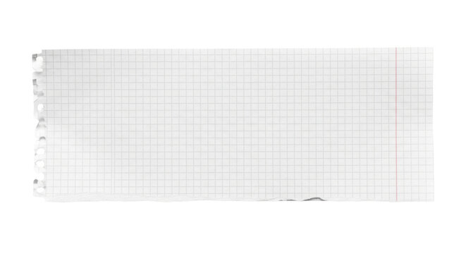 Isolated piece of torn graph paper or notepad sheet, math science education concept - Powered by Adobe