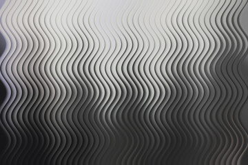 A captivating abstract background showcasing a rhythmic wave pattern, rendered in grayscale tones to emphasize texture and form, creating a sleek and modern aesthetic