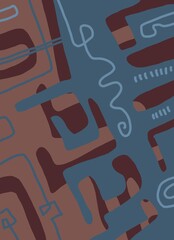 Minimal abstract image for modern interior. The picture is painted by hand on a tablet. © neurostructure