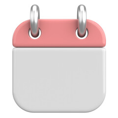 Empty calendar. 3D calendar. 3D illustration.