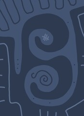 Minimal abstract image for modern interior. The picture is painted by hand on a tablet. © neurostructure