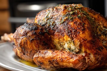 Savory Roasted Turkey Basted with Garlic Butter and Cajun Seasoning