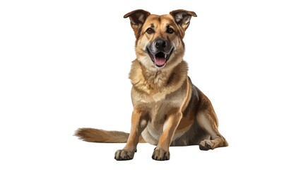 Dog in Standing Position on White Background – Hand-Painted Watercolor - 1