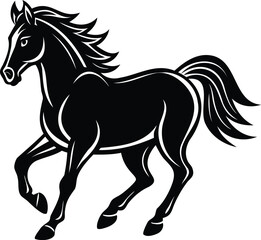 Running Horse Silhouette Logo Vector