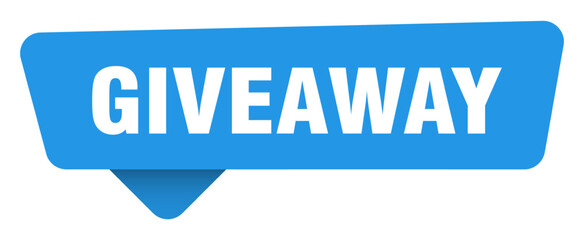 giveaway sticker. giveaway blue sign isolated on transpatent background
