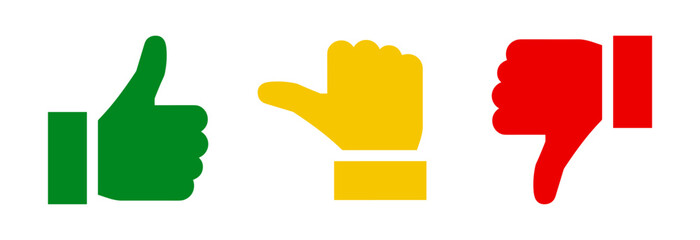 Thumbs up and thumbs down icon set. Like and dislike symbols for feedback and rating.  © Ira
