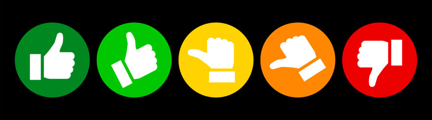 Thumb up and down icons. Like dislike feedback rating symbols vector set © Ira