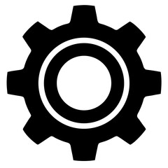 Settings gear vector clean black silhouette design white background