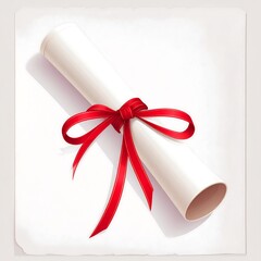 Rolled diploma with red ribbon (1)