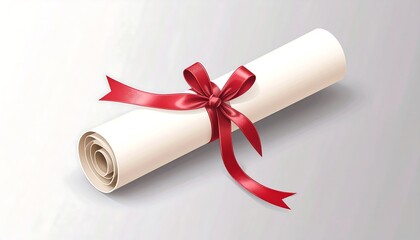 Rolled diploma with red ribbon (3)