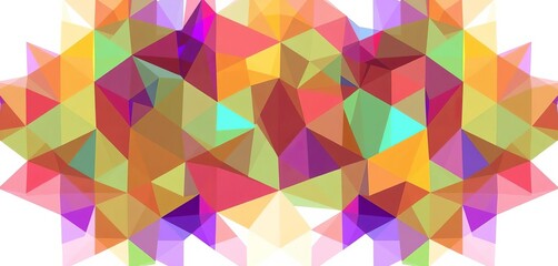 Obraz premium Interlocking, multicolored polygons forming an abstract, energetic pattern, energy, optical
