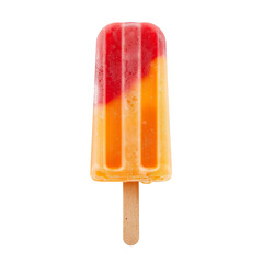 red yellow color Ice Cream Scoop in Waffle Cone Isolated on White Background PNG