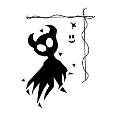 cute black devil character vector