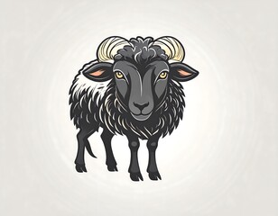 Sheep portrait, stylized illustration