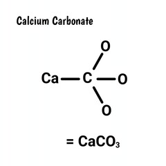 Calcium carbonate CaCO3 molecular structure vector illustration
