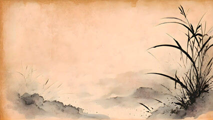Painting depicting a bird sitting on grass, showing detailed textures, vibrant colors, naturalistic composition, and artistic visual effects in a bright environment