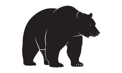 Fototapeta premium Strong and Majestic Black Bear Silhouette Standing Tall A Symbol of Wildlife and Untamed Nature