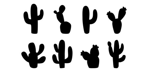 Black minimalist vector of a boho cactus plant in line art.