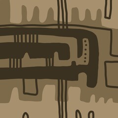 Minimal abstract image for modern interior. The picture is painted by hand on a tablet. © neurostructure