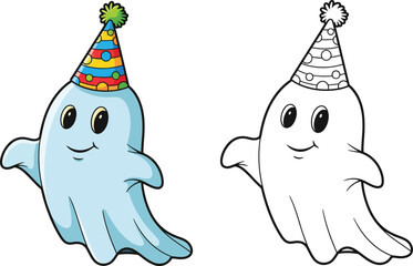  Cute Ghost with Party Hat