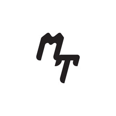 Initial Bold Logo Unique minimalist overlaping MT Monogram Simple Design Alphabet