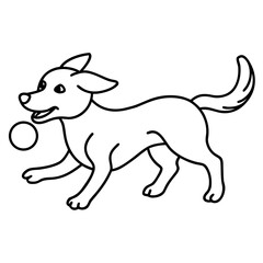 Happy Puppy Playing with Ball Vector