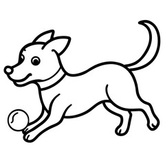 Happy Puppy Playing with Ball Vector