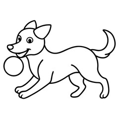 Happy Puppy Playing with Ball Vector
