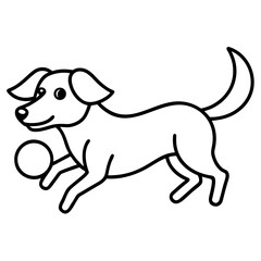 Happy Puppy Playing with Ball Vector