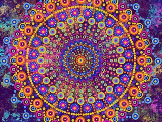 Beautiful colorful wallpaper background print with mandala bright art decor design	