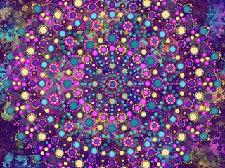 Beautiful colorful wallpaper background print with mandala bright art decor design	