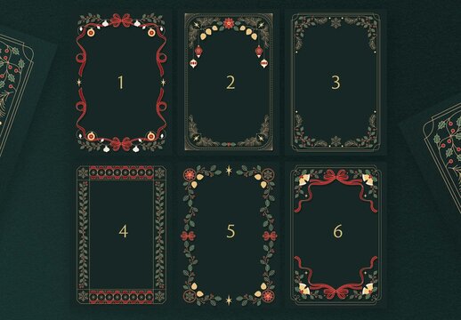 Christmas Borders, Frames & Backgrounds in Festive Red, Green & Gold