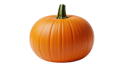 Isolated orange pumpkin for fall and Halloween season harvest still life, festive display