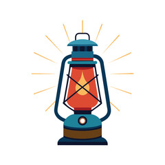 Vintage oil lantern with glowing light Keywords: lantern, oil lamp, kerosene lamp, vintage