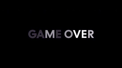 Game Over text animation with flickering light effect, glowing letters blinking alternately in smooth motion, perfect for digital video design, neon typography. - Powered by Adobe