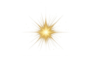 Obraz premium Golden light lens flare effect simulating sun starburst glow, abstract bright sparkling light with transparent background