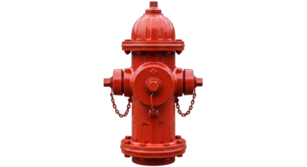 Isolated red fire hydrant for emergency services, firefighting, and urban infrastructure
