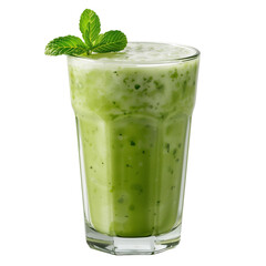 Classic Cuban Mojito Cocktail Drink in a Highball Glass with Crushed Ice, Fresh Lime Slices, and Vibrant Mint Leaves, Isolated on a Transparent Background