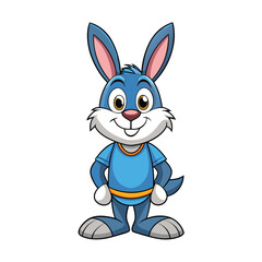 cute easter bunny holding egg with big smile