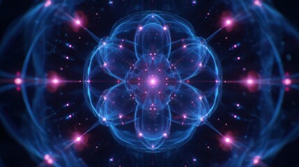 Naklejka premium Cosmic energy flow abstract digital art colorful patterns dark environment fractal design illumination concept