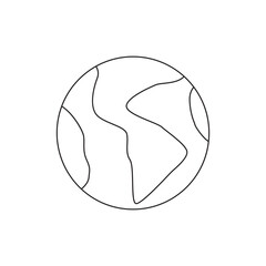 Minimal World Globe Map Outline Line Icon