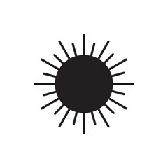 Bright Sun Solid Icon for Solar Power and Weather